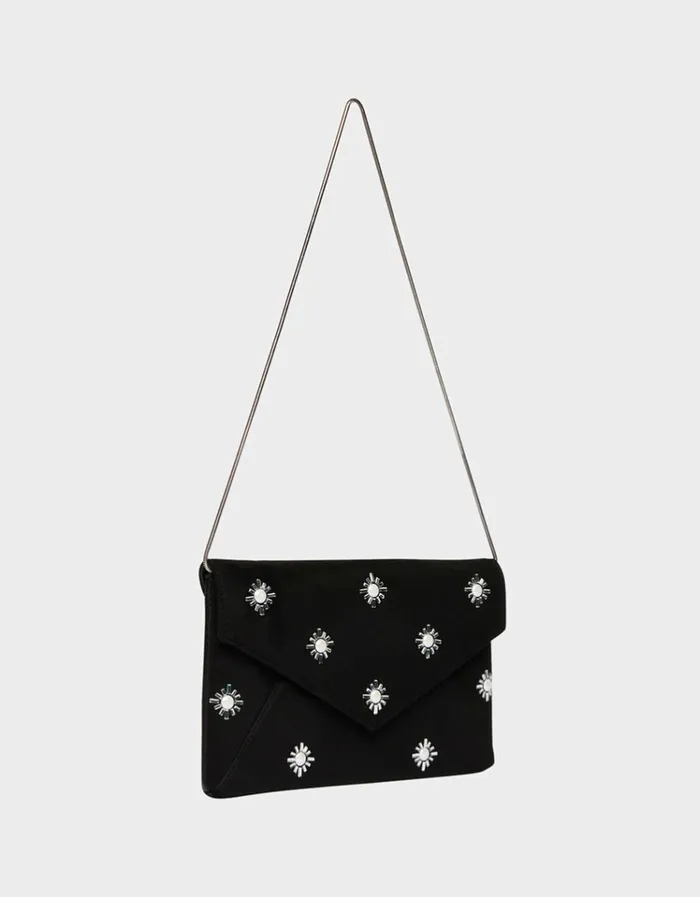 Women EMBELLISHED ENVELOPE CLUTCH BLACK Betsey Johnson Women EMBELLISHED ENVELOPE CLUTCH BLACK Betsey Johnson