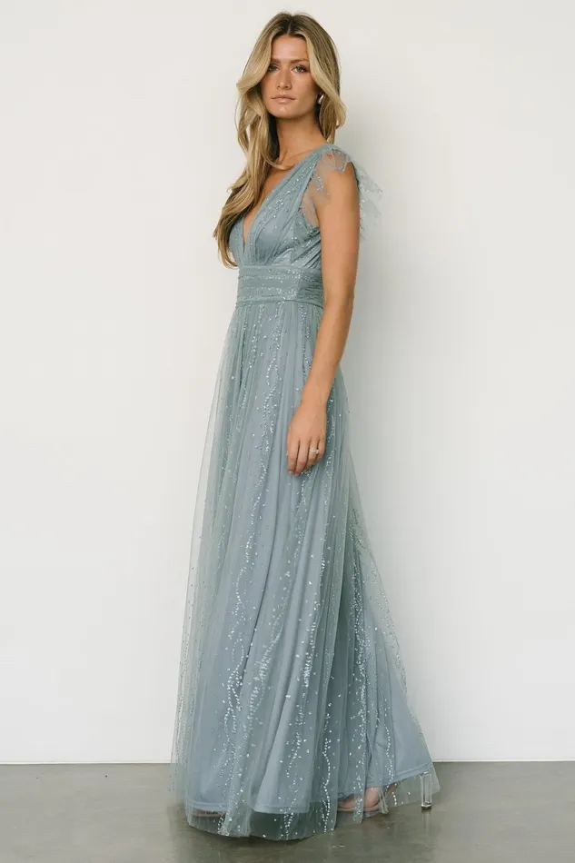 Women Embellished Sequin Baltic Born Annika Sequin Mesh Maxi Dress Slate Women Embellished Sequin Baltic Born Annika Sequin Mesh Maxi Dress Slate