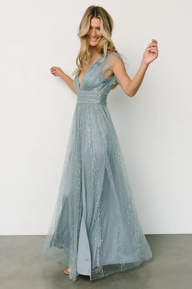 Women Embellished Sequin Baltic Born Annika Sequin Mesh Maxi Dress Slate Women Embellished Sequin Baltic Born Annika Sequin Mesh Maxi Dress Slate
