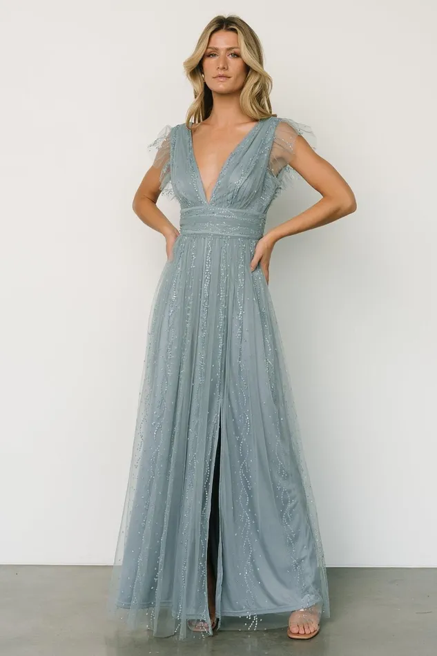 Women Embellished Sequin Baltic Born Annika Sequin Mesh Maxi Dress Slate Women Embellished Sequin Baltic Born Annika Sequin Mesh Maxi Dress Slate