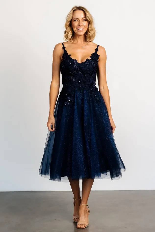 Women Embellished Sequin Baltic Born Noelle Shimmer Midi Dress Midnight Blue Women Embellished Sequin Baltic Born Noelle Shimmer Midi Dress Midnight Blue