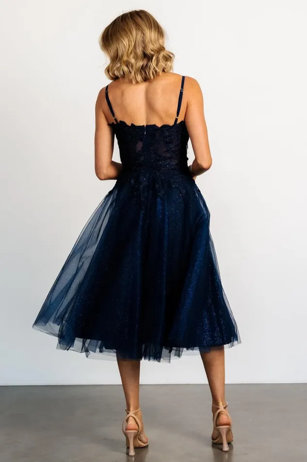 Women Embellished Sequin Baltic Born Noelle Shimmer Midi Dress Midnight Blue Women Embellished Sequin Baltic Born Noelle Shimmer Midi Dress Midnight Blue