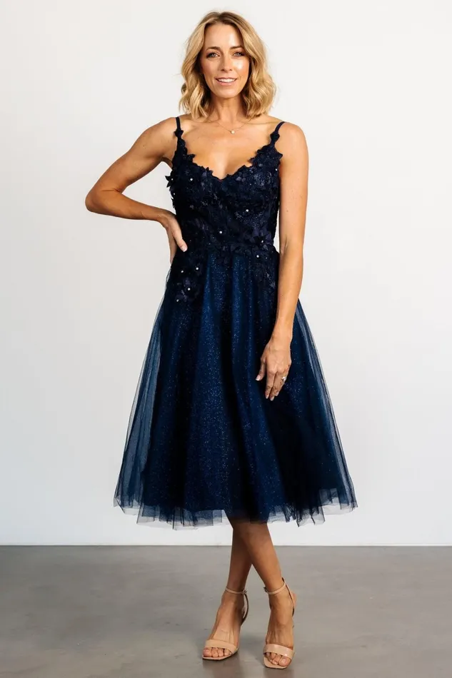 Women Embellished Sequin Baltic Born Noelle Shimmer Midi Dress Midnight Blue Women Embellished Sequin Baltic Born Noelle Shimmer Midi Dress Midnight Blue