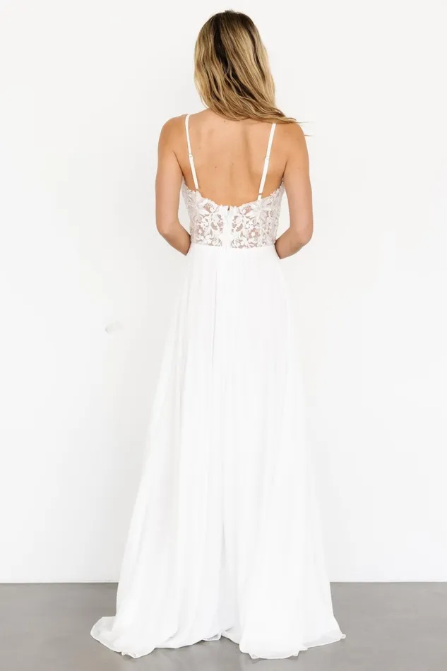 Women Embellished Sequin Baltic Born Samantha Lace Top Gown Off White Women Embellished Sequin Baltic Born Samantha Lace Top Gown Off White