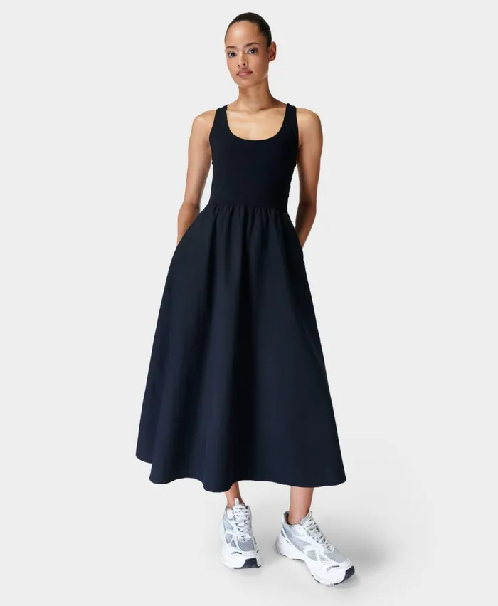 Women Explorer Ribbed Racer Dress Black Sweaty Betty Dresses and Jumpsuits