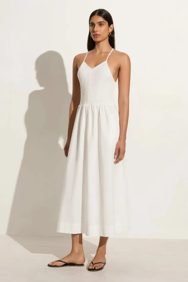 Women Faithfull The Brand Dresses Camera Midi Dress White 8211 Faithfull The Brand Women Faithfull The Brand Dresses Camera Midi Dress White 8211 Faithfull The Brand