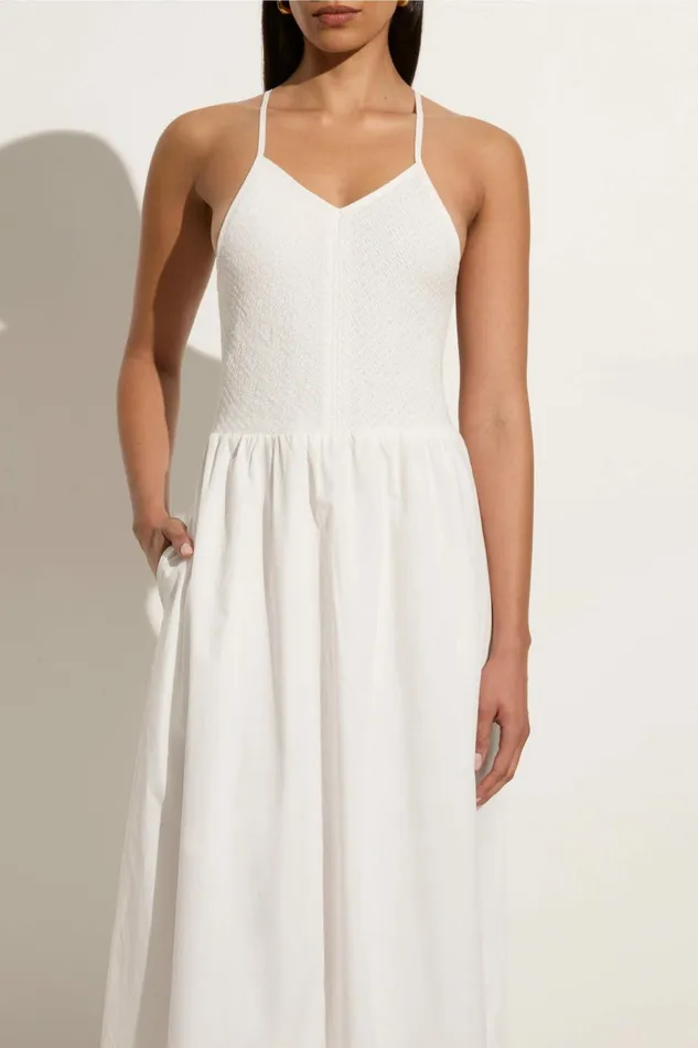 Women Faithfull The Brand Dresses Camera Midi Dress White 8211 Faithfull The Brand