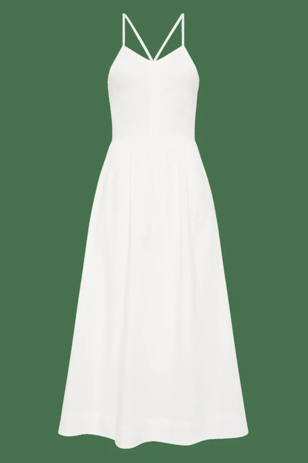 Women Faithfull The Brand Dresses Camera Midi Dress White 8211 Faithfull The Brand