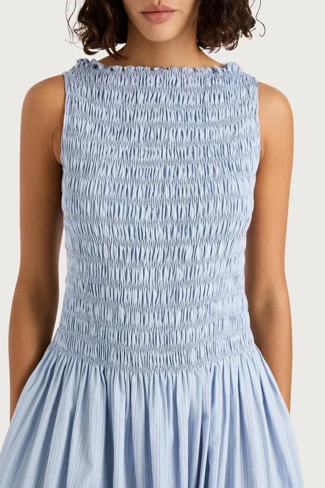 Women Faithfull The Brand Dresses Noa Maxi Dress Blue Pinstripe