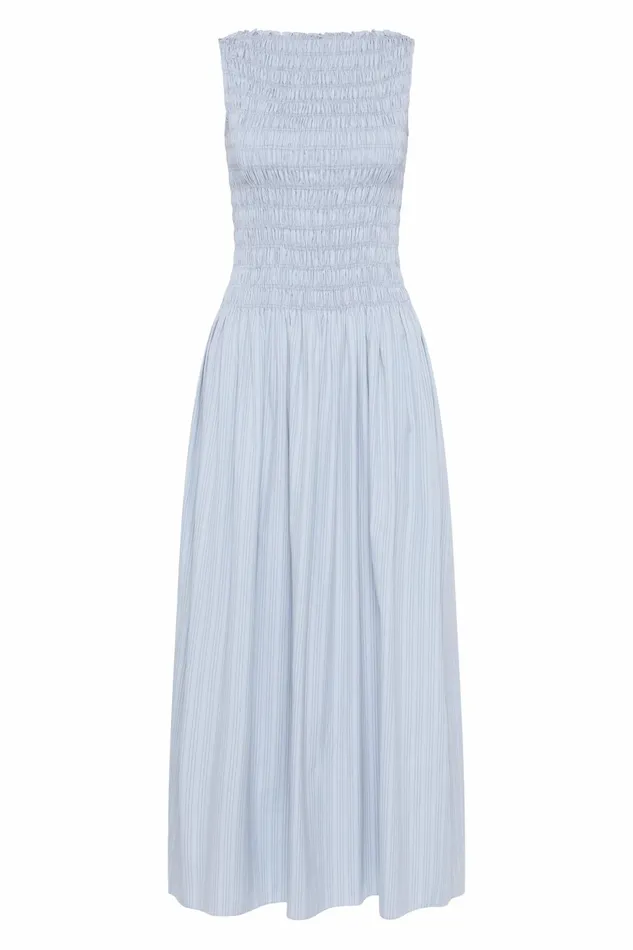 Women Faithfull The Brand Dresses Noa Maxi Dress Blue Pinstripe