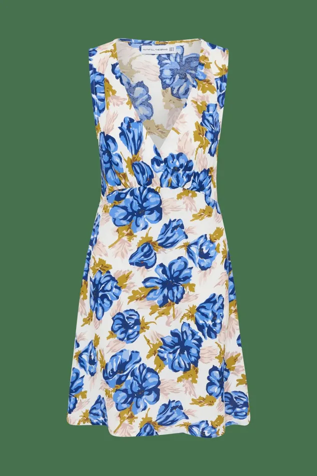 Women Faithfull The Brand Dresses Penne Mini Dress Isadora Floral Navy 8211 Faithfull The Brand