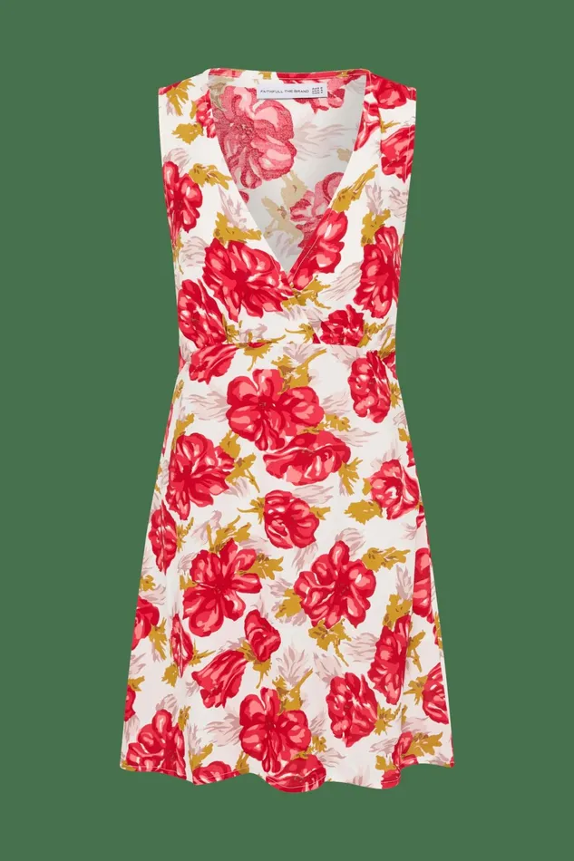 Women Faithfull The Brand Dresses Penne Mini Dress Isadora Floral Red 8211 Faithfull The Brand