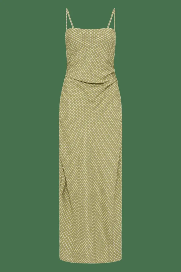 Women Faithfull The Brand Dresses Rosas Midi Dress Oliander Khaki