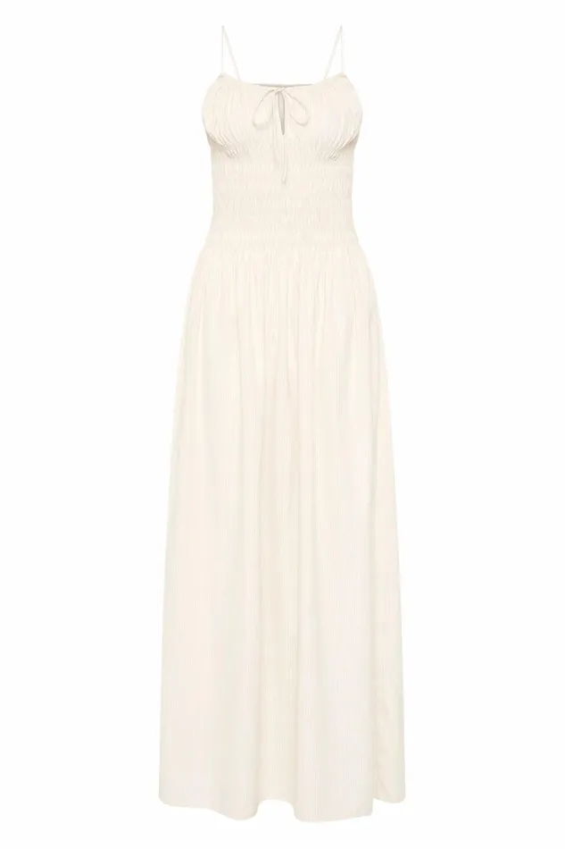 Women Faithfull The Brand Maxi Dresses Aya String Maxi Dress Cream Pinstripe