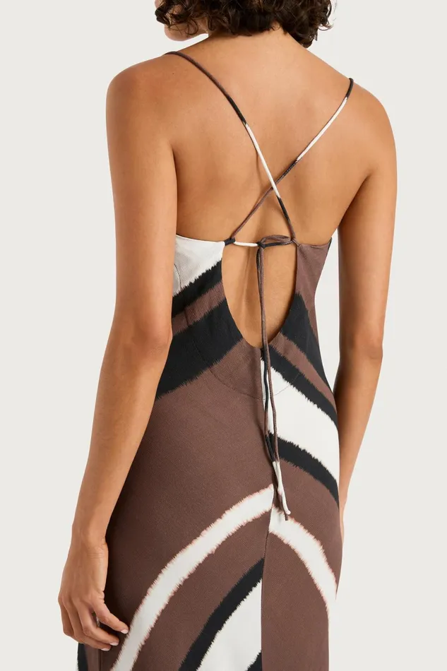 Women Faithfull The Brand Maxi Dresses Sisudo Maxi Dress Futura Stripe Chocolate