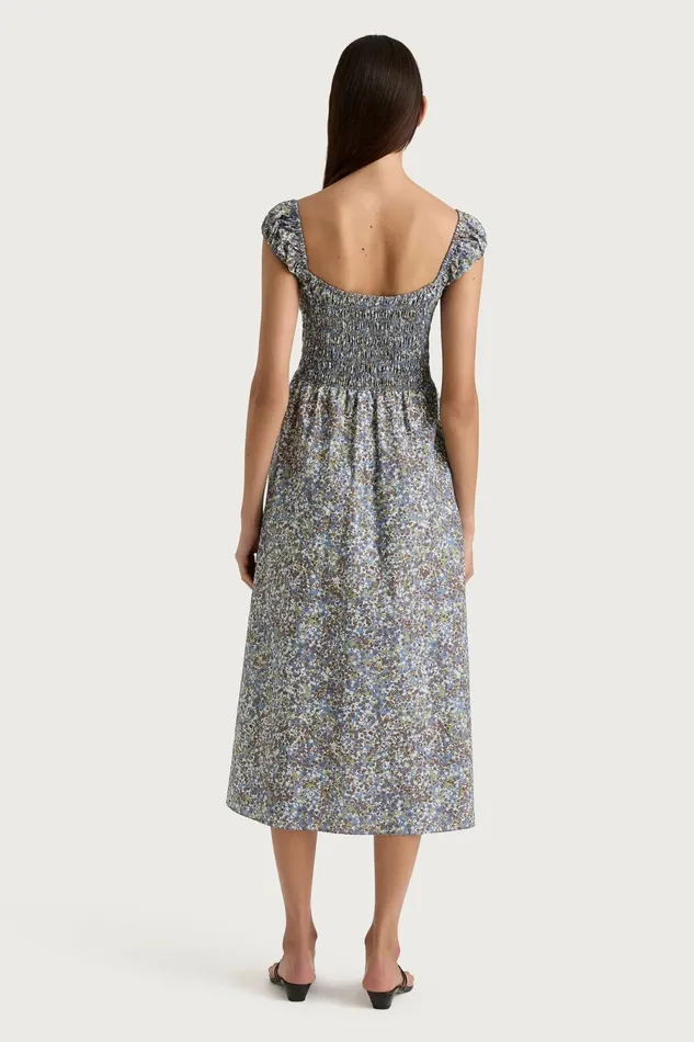 Women Faithfull The Brand Midi Dresses Lene Midi Dress Meander Blue