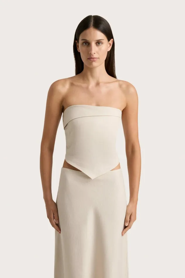 Women Faithfull The Brand Tops Antibes Strapless Top Sand