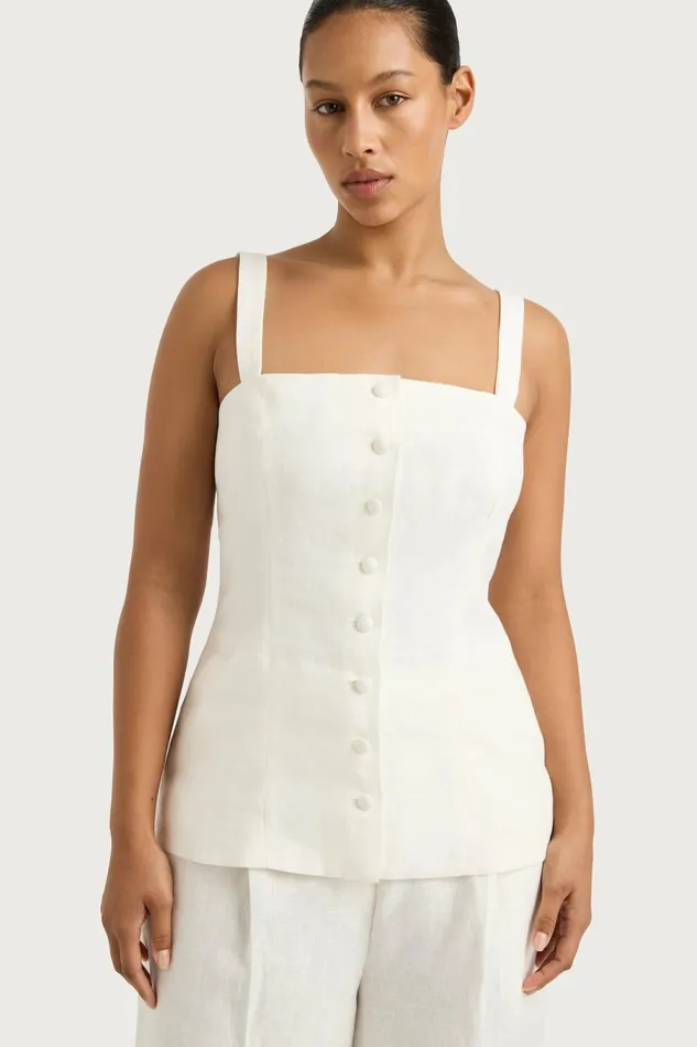Women Faithfull The Brand Tops Corbiere Vest White