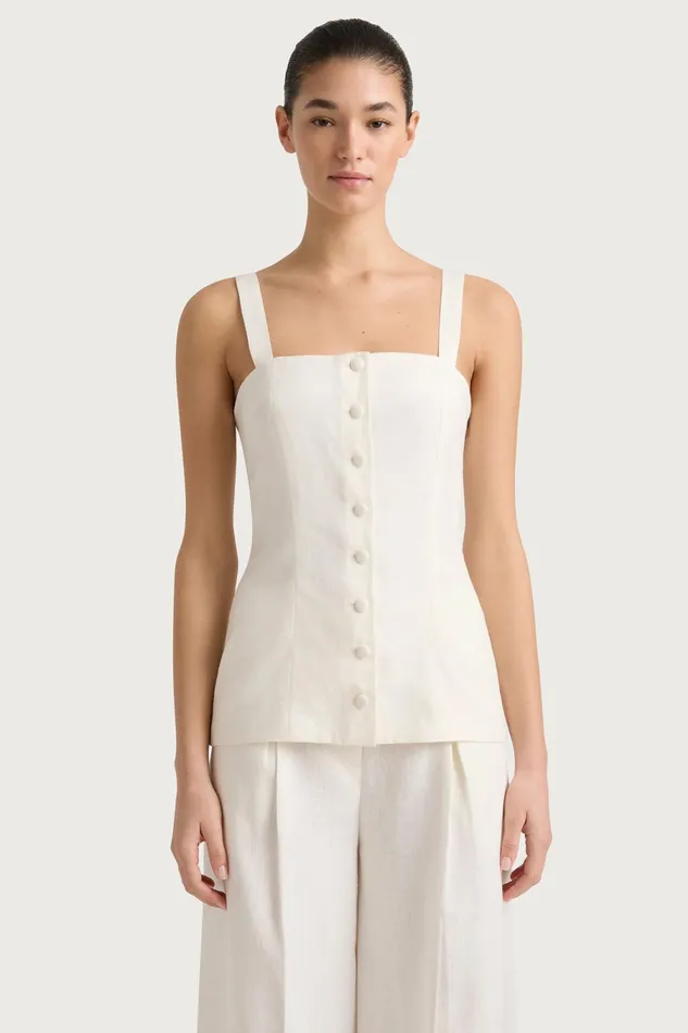 Women Faithfull The Brand Tops Corbiere Vest White