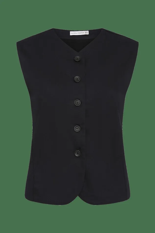 Women Faithfull The Brand Tops Delfina Vest Black 8211 Faithfull The Brand