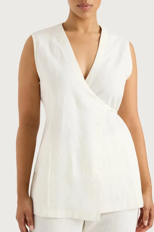 Women Faithfull The Brand Tops Lulea Wrap Vest White