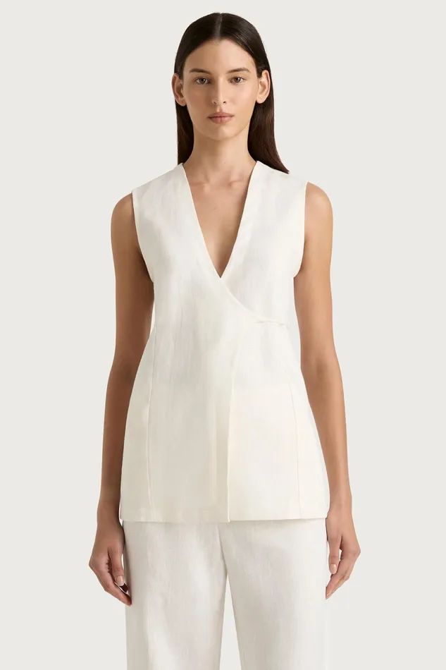 Women Faithfull The Brand Tops Lulea Wrap Vest White