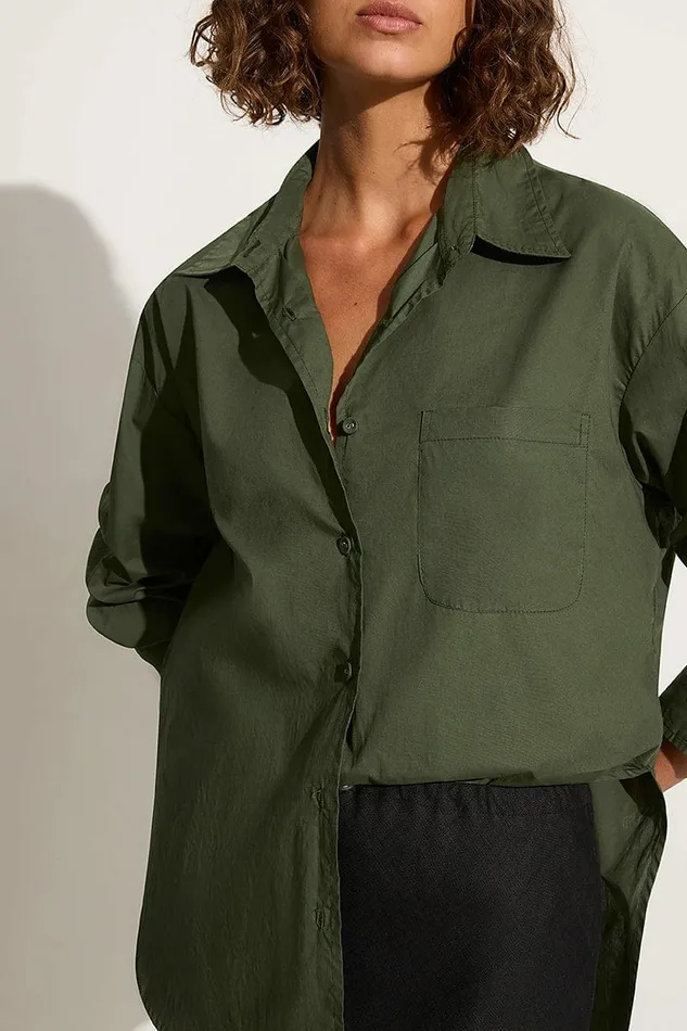 Women Faithfull The Brand Tops Mirabella Shirt Pine 8211 Faithfull The Brand