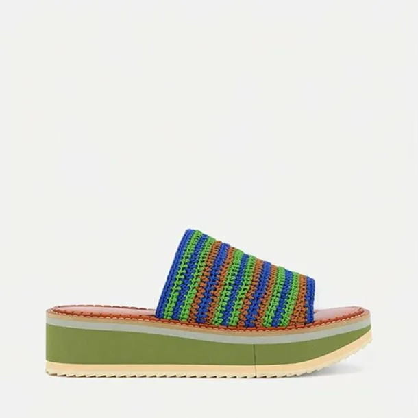 Women FLOE Crochet Green Clergerie Mules