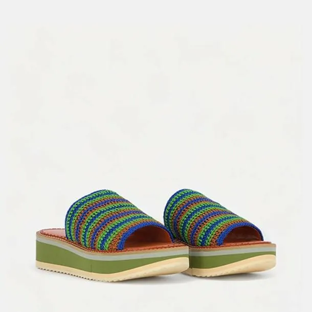Women FLOE Crochet Green Clergerie Mules