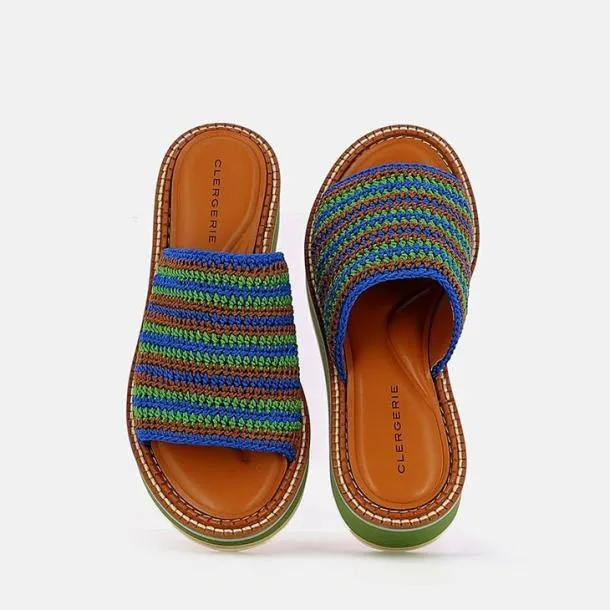 Women FLOE Crochet Green Clergerie Mules