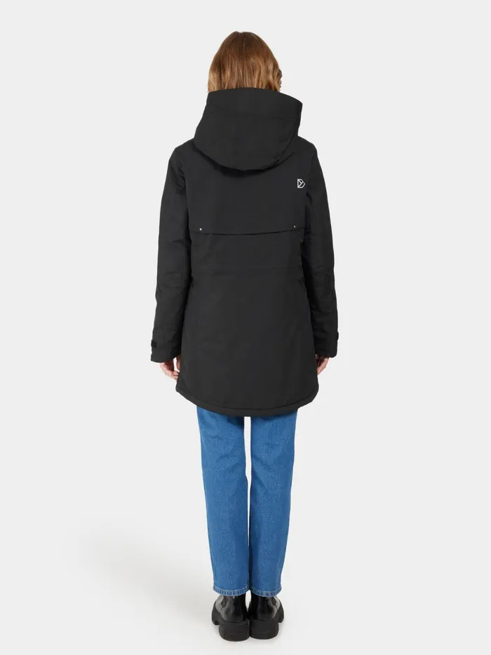 Women Frida Parka Black Didriksons Autumn Jackets