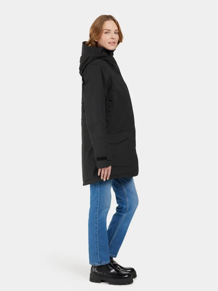 Women Frida Parka Black Didriksons Autumn Jackets