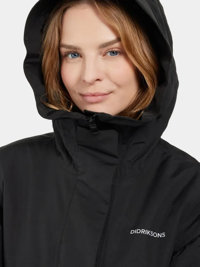 Women Frida Parka Black Didriksons Autumn Jackets