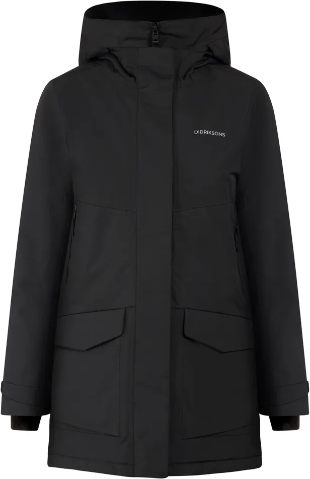 Women Frida Parka Black Didriksons Autumn Jackets