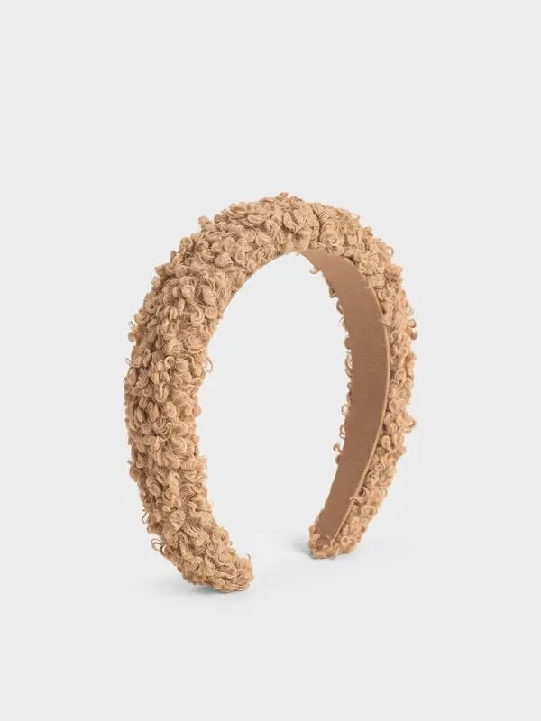 Women Furry Headband 8211 Camel CHARLES and KEITH Hair Accessories