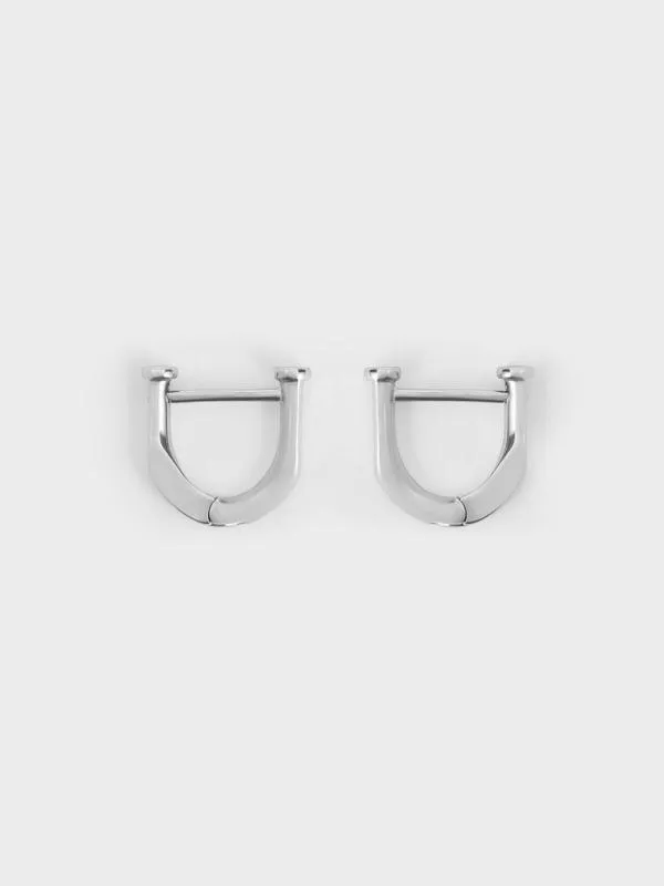 Women Gabine Huggie Earrings 8211 Silver CHARLES and KEITH Earrings