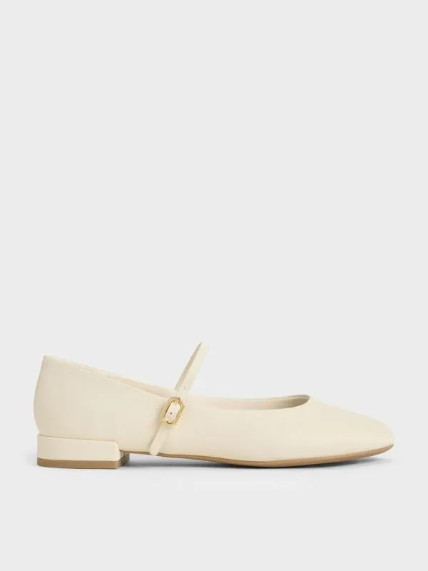 Women Gertrude RoundToe Mary Janes 8211 Chalk CHARLES and KEITH Ballet Flats