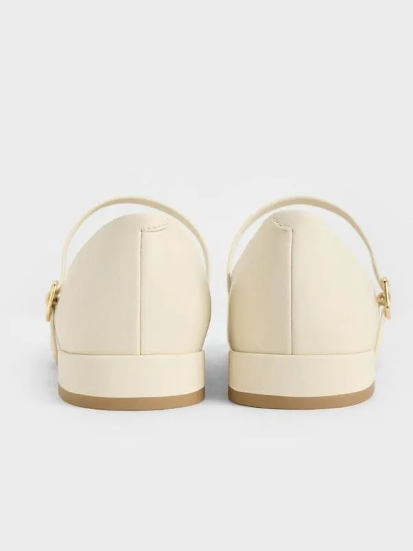 Women Gertrude RoundToe Mary Janes 8211 Chalk CHARLES and KEITH Ballet Flats