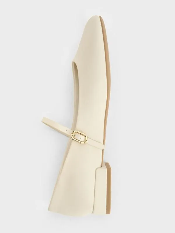 Women Gertrude RoundToe Mary Janes 8211 Chalk CHARLES and KEITH Ballet Flats