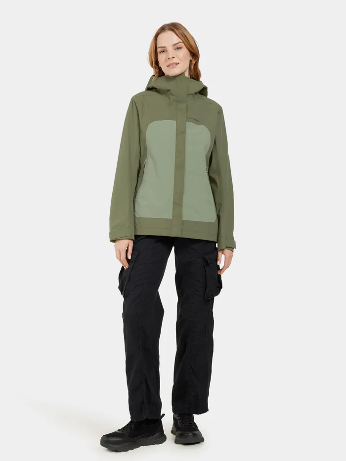 Women Grit Jacket Wild Forest Green Didriksons Shell Jackets