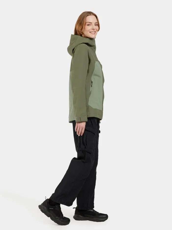 Women Grit Jacket Wild Forest Green Didriksons Shell Jackets