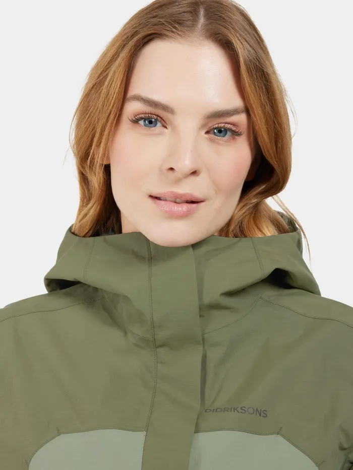 Women Grit Jacket Wild Forest Green Didriksons Shell Jackets