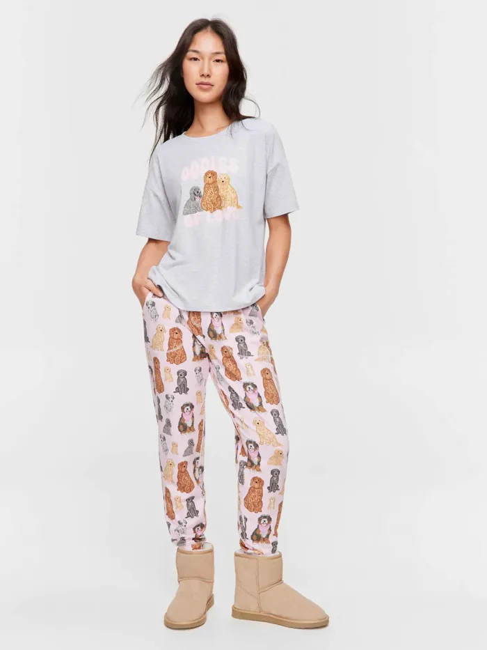 Women Groodle Tee Grey Marle Peter Alexander Tops