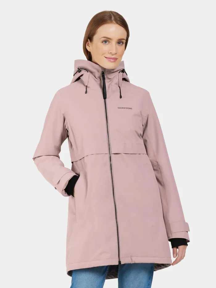 Women Helle Parka Oyster Lilac Didriksons Autumn Jackets