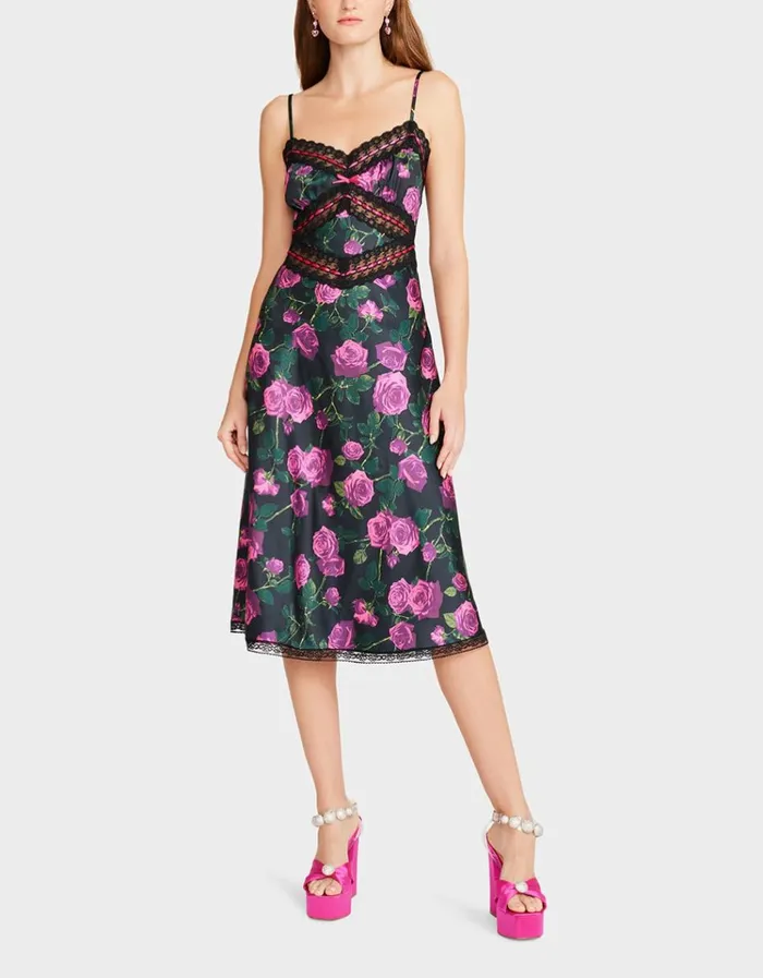 Women HOLLYWOOD MIDI DRESS BLACK Black Betsey Johnson