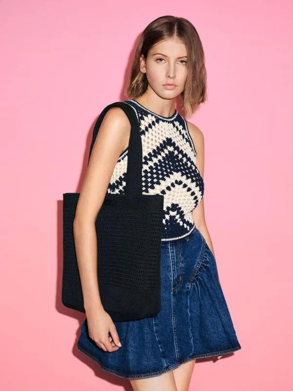 Women Ida Knitted Tote Bag 8211 Black CHARLES and KEITH Slouchy Bags