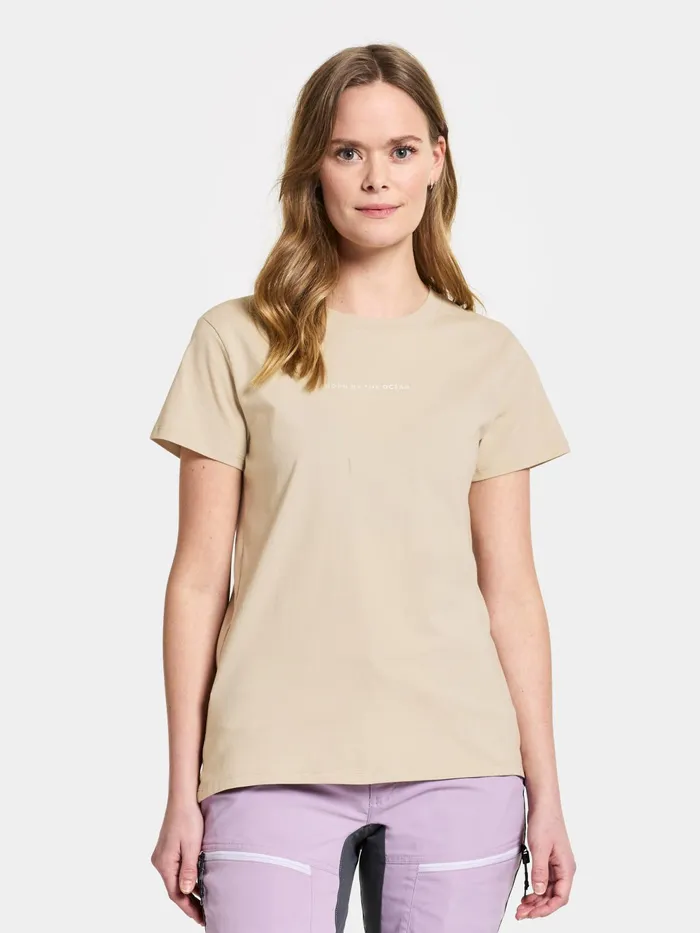 Women Ingar TShirt Printed Light Beige Didriksons TShirts