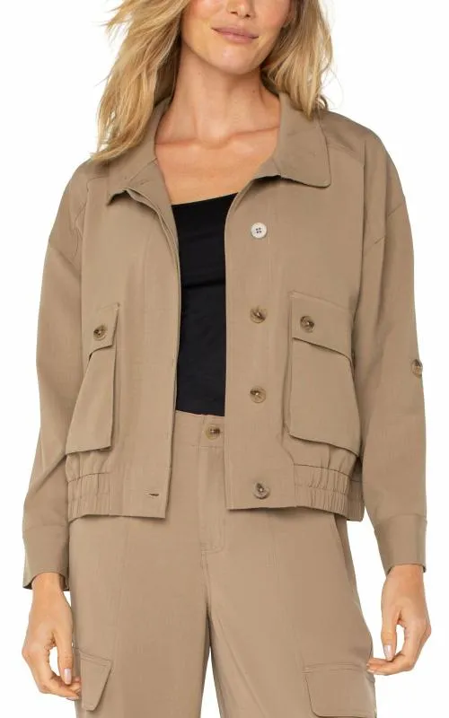 Women Jackets Liverpool Los Angeles Utility Jacket With Cinch Hem Palo Santo