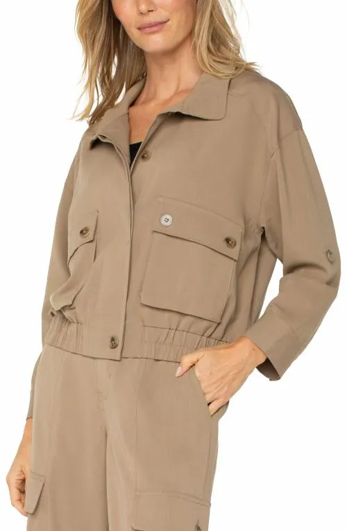 Women Jackets Liverpool Los Angeles Utility Jacket With Cinch Hem Palo Santo