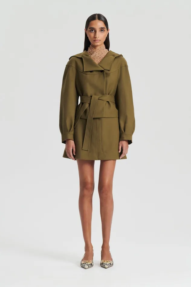 Women Jackets Scanlan Theodore CROPPED DUFFLE OLIVE